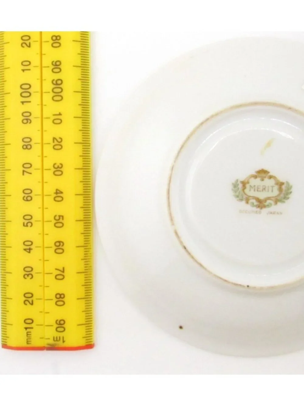 Vintage Tea Cup & saucer Yellow Floral Merit Made In Occupied Japan Hand Painted